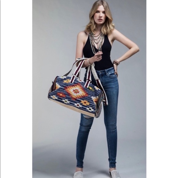 Host Pick💥 NWT Navajo Aztec Duffel High Handmade Woven Quality Bag - Picture 9 of 13